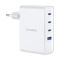 Мережевий зарядний пристрій Choetech PD9002 PD100W GAN USB-A+3xUSB-C White