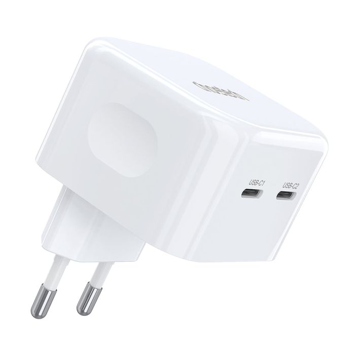 Мережевий зарядний пристрій Choetech Q5008 PD35W 2xUSB-C White