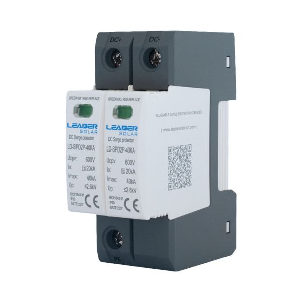 Обмежувач напруги Leader LD-SPD2P-40KA-600V DC під DIN-рейку