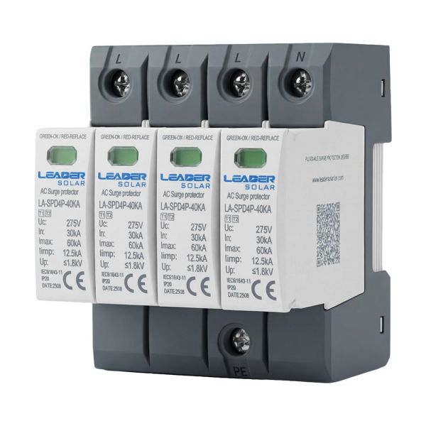 Обмежувач напруги Leader LA-SPD4P-40KA (3P+N) 275V AC під DIN-рейку