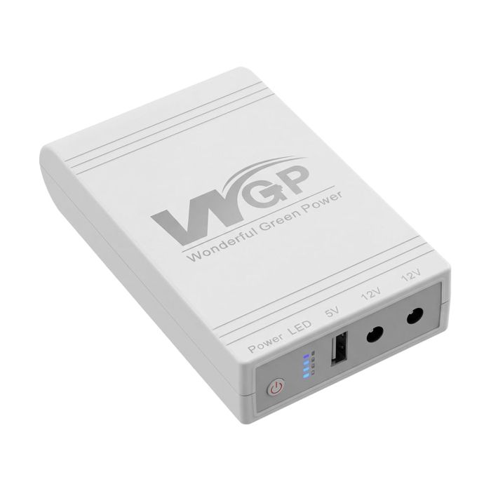 Комплект Mini UPS з блоком живлення: джерело безперебійного живлення Mini UPS WGP UPS103C 20000mAh 5V/12V/12V, Li-ion 4*5Ah, для роутера і оптичного термінала та блок живлення SPF-1202B 12V/2A (24W)
