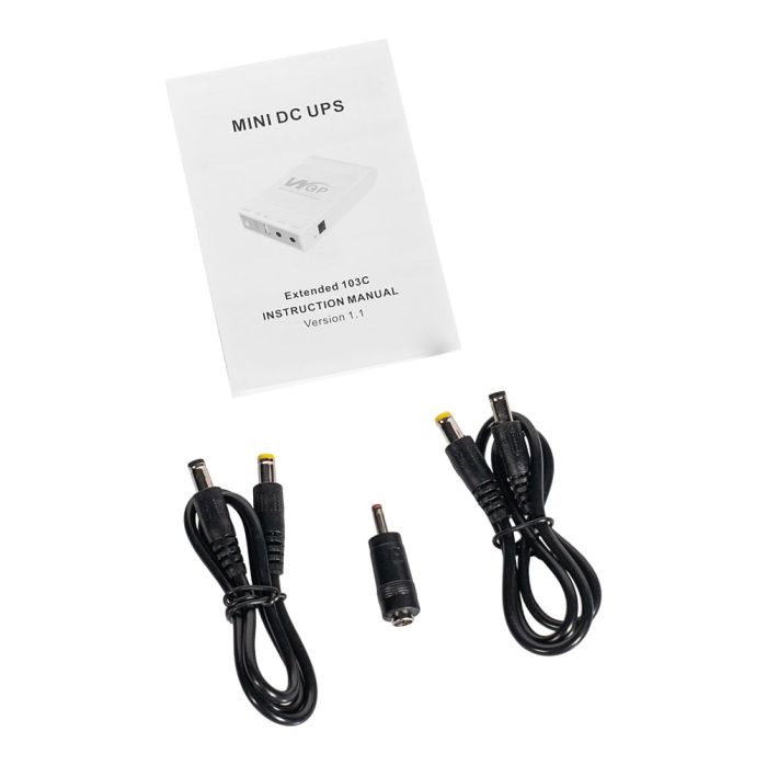 Комплект Mini UPS з блоком живлення: джерело безперебійного живлення Mini UPS WGP UPS103C 20000mAh 5V/12V/12V, Li-ion 4*5Ah, для роутера і оптичного термінала та блок живлення SPF-1202B 12V/2A (24W)
