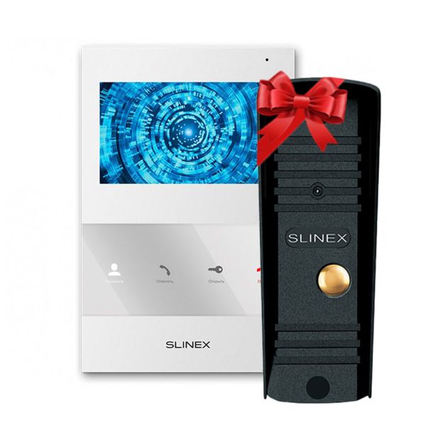 Відеодомофон Slinex SQ-04M white + Відеопанель Slinex ML-16HR black
