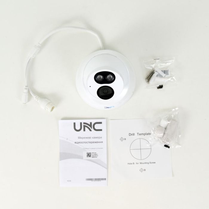 IP відеокамера UNC UNVD-4MIRP-30W/2.8AS CH купольна 4 Мп вулична для відеоспостереження