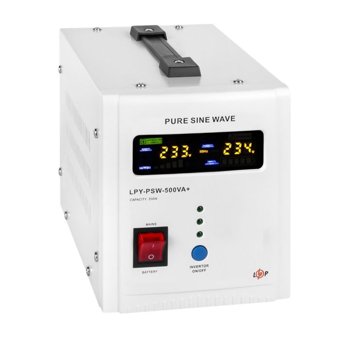 Джерело безперебійного живлення Logicpower LPY-PSW-500VA+ (350Вт) 12V 5A/10A лінійно-інтерактивне з правильною синусоїдою