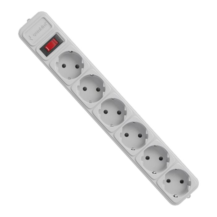 Мережевий фільтр GEMBIRD Power Cube SPG6-G-6G кабель 1.8 м, 6 розеток, сірий