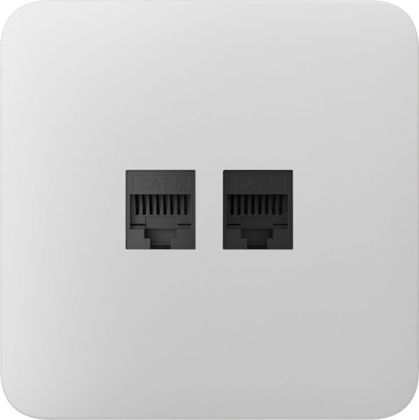 Передня панель для вбудованої інтернет-розетки Ajax SoloCover (LAN) White (126187.317.WH)