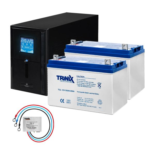 Комплект резервного живлення: Kraft PSW1000VA/800W(LCD)24V UPS + гелева батарея 2540 Вт*г