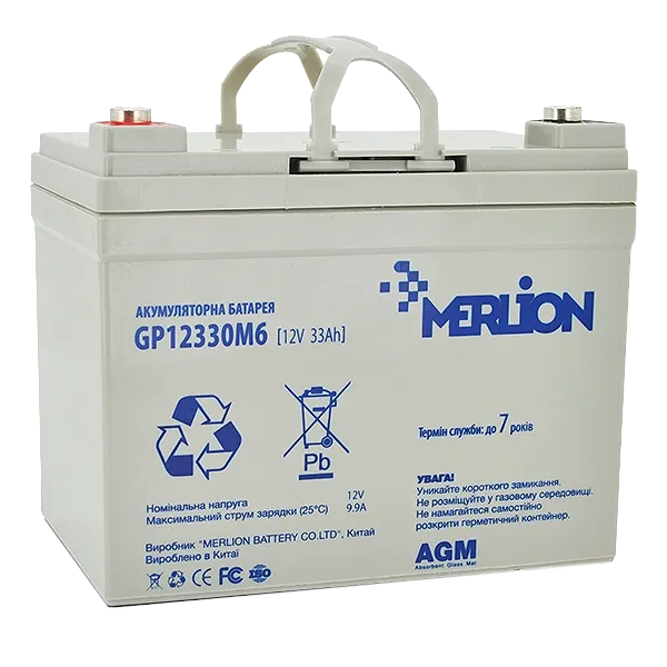 MERLION AGM GP12330M6 12 V 33 Ah Акумуляторна батарея