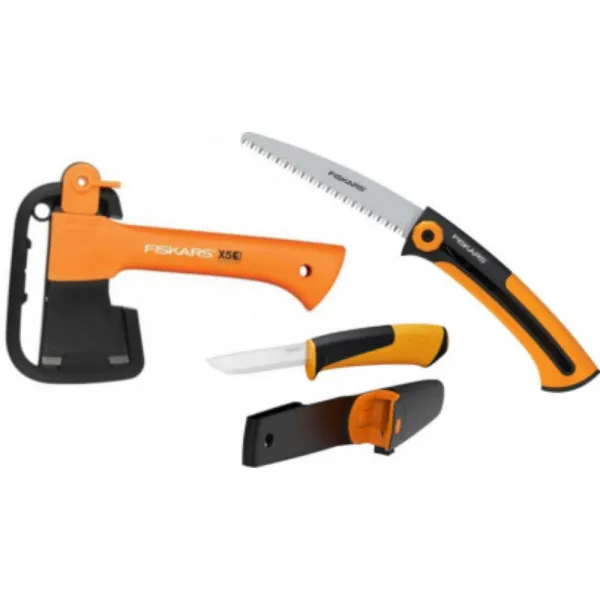 Fiskars XXS X5 1015617 1057912 Подарунковий набір (сокира + ніж + пила)