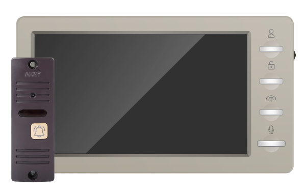 Комплект домофонний ARNY AVD-7008FHD (AVD-708 2Мп + AVP-05 2Мп), Beige + Brown