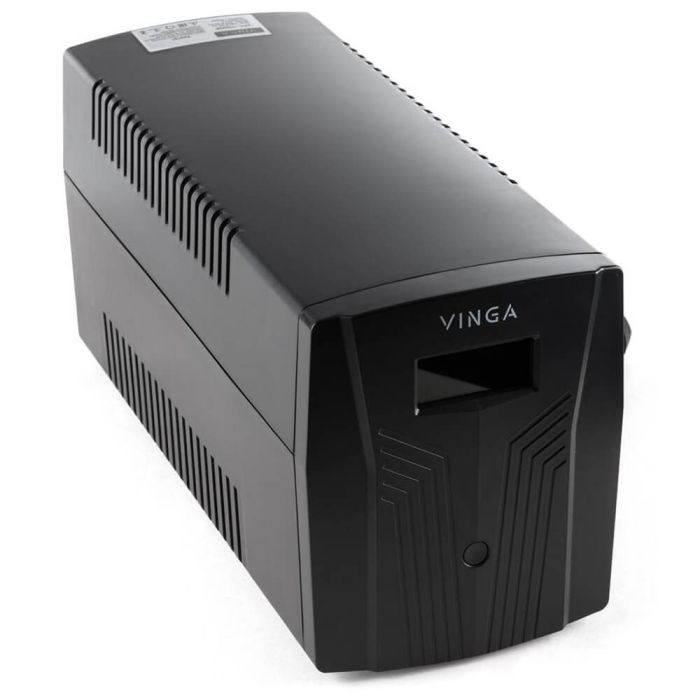 Джерело безперебійного живлення Vinga VPC-800PU 800ВА / 480 Вт з LCD-дисплеєм з USB у пластиковому корпусі