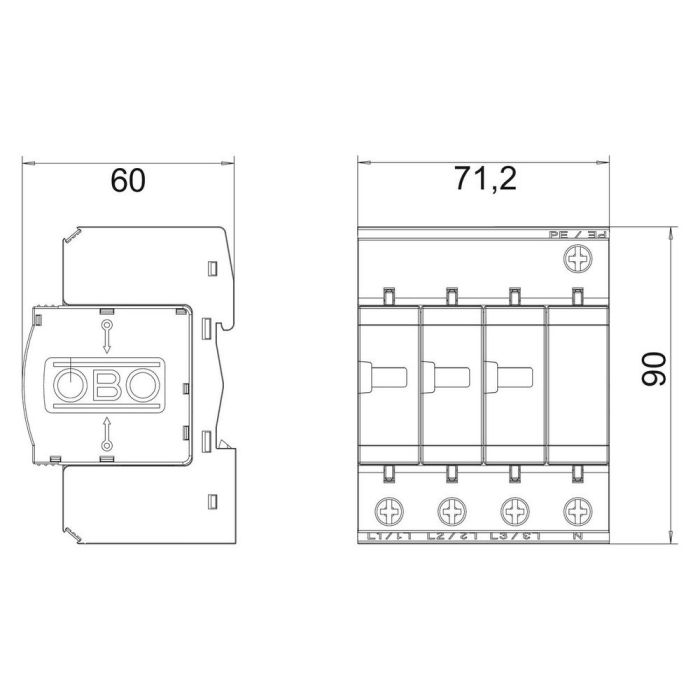 Обмежувач перенапруг OBO Bettermann Тип II V20-C 3+NPE-280 (5094656)