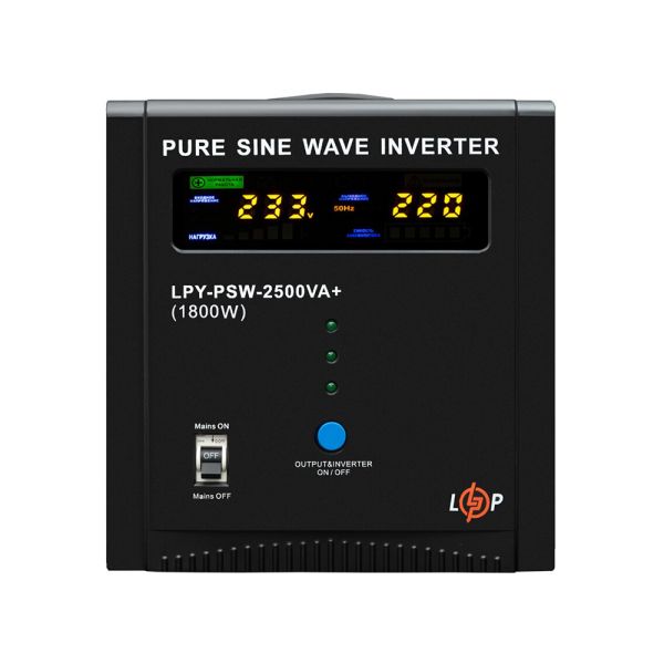 Джерело безперебійного живлення Logicpower LPY-W-PSW-2500VA+ (1800W) лінійно-інтерактивний з правильною синусоїдою