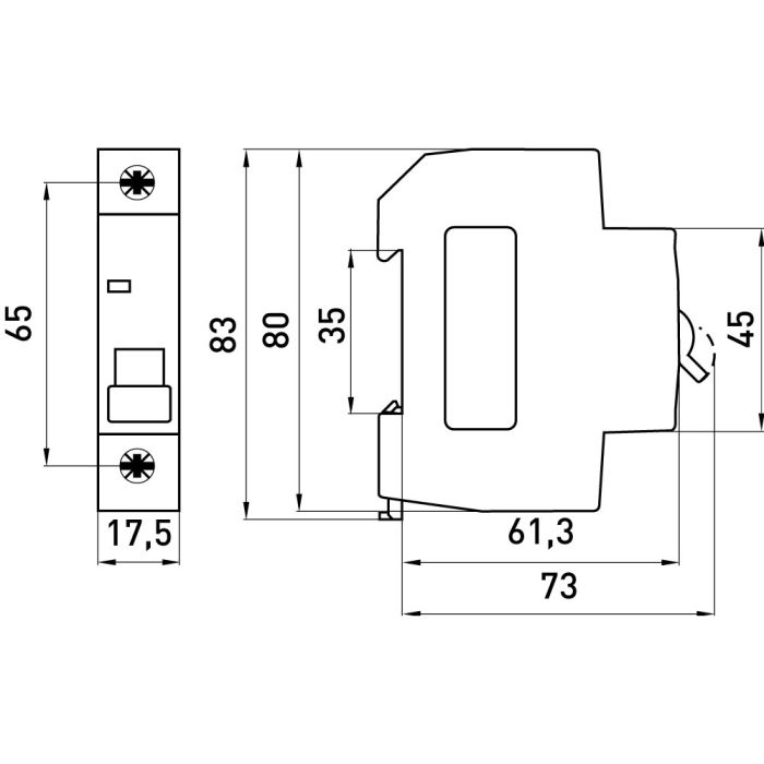 Автоматичний вимикач Lightwell MCB 1P 25A  (DZ47-63 C25)