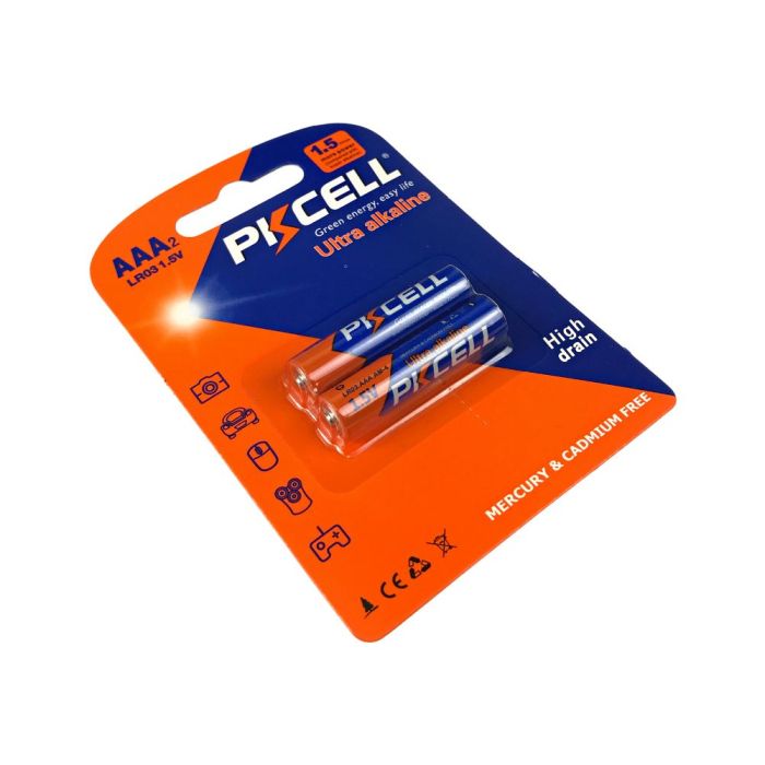 Комплект з 20 батарейок PKCELL Ultra Alkaline AAA LR03 1.5V по 2шт./блістер