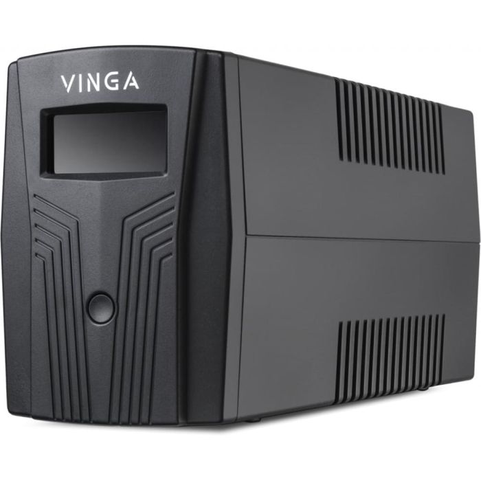Джерело безперебійного живлення Vinga VPC-800P 800ВА / 480 Вт з LCD-дисплеєм у пластиковому корпусі