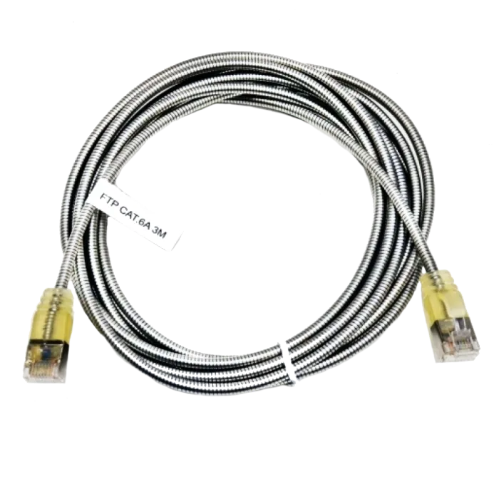 Патч-корд FTP Kingda 2 м, кат. 6А,  армований, сріблястий