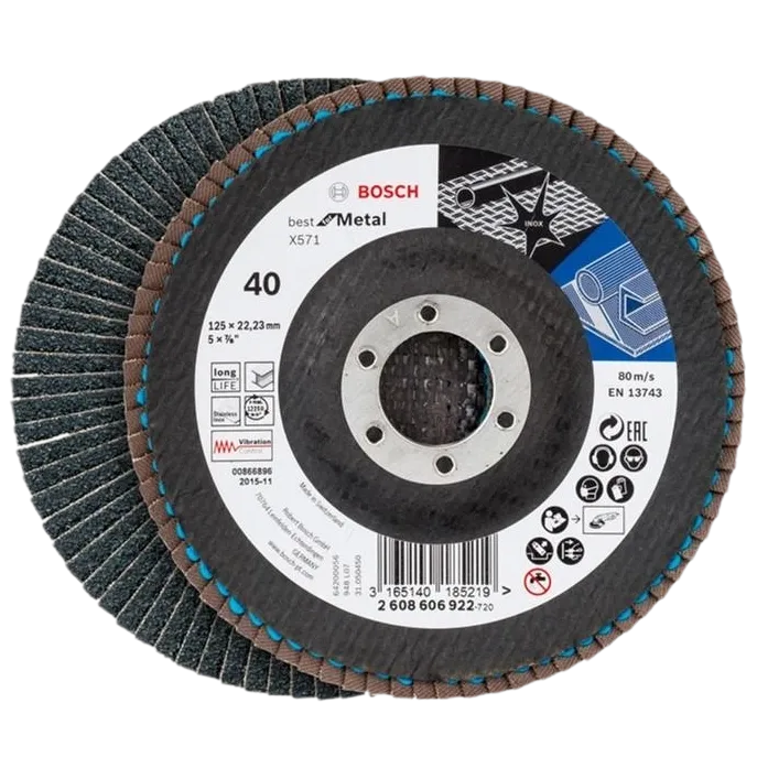 Bosch X571 125 мм K40 (2608606922) Пелюстковий шліфкруг