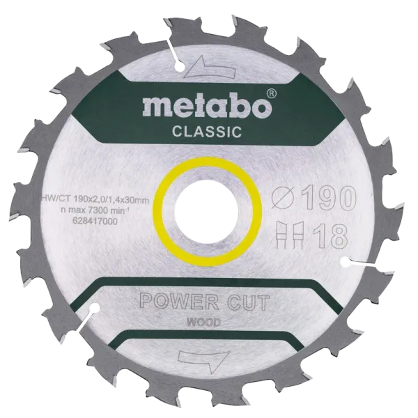 Metabo "power cut wood - professional" (628417000) Пильний диск 190x30, Z18 WZ 5° /B