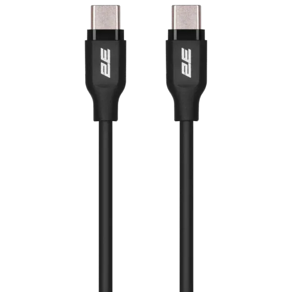 2E Type-C Glow USB-C > USB-C Кабель заряджання/синхронізації 1м 60Вт чорний