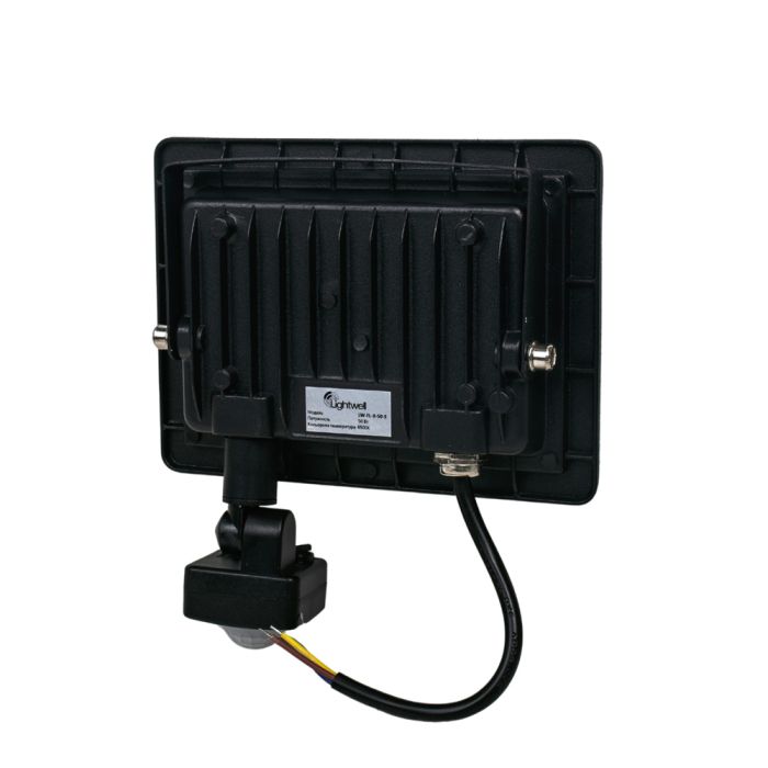 Комплект 5+5 світлодіодних прожекторів Lightwell 50W з датчиком руху: 5 x LW-FL-W-50-S та 5 x LW-FL-B-50-S