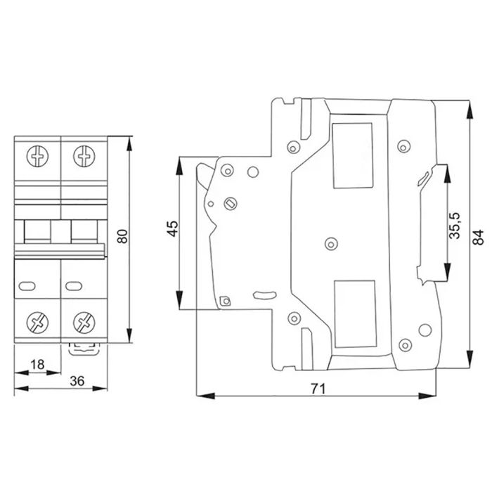 Пристрій захисту від перепадів напруги Lightwell LD-40 2P 1000V