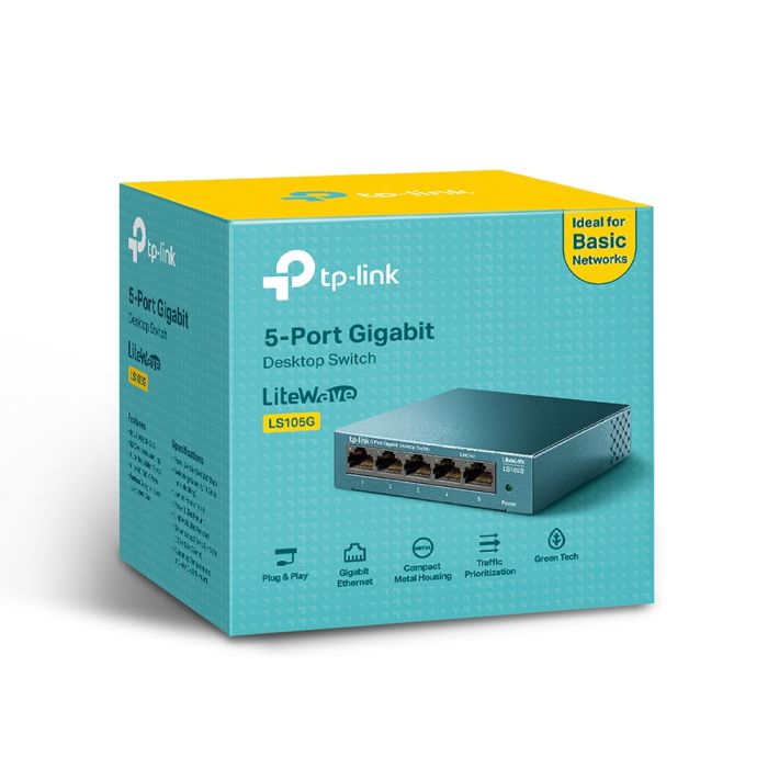 Комутатор TP-Link LiteWave [LS105G] 5-портовий настільний некерований