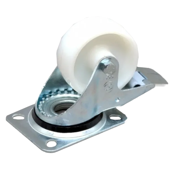 Колесо до шаф поліамід(d80) на площадці зі стопором 180кг/колесо