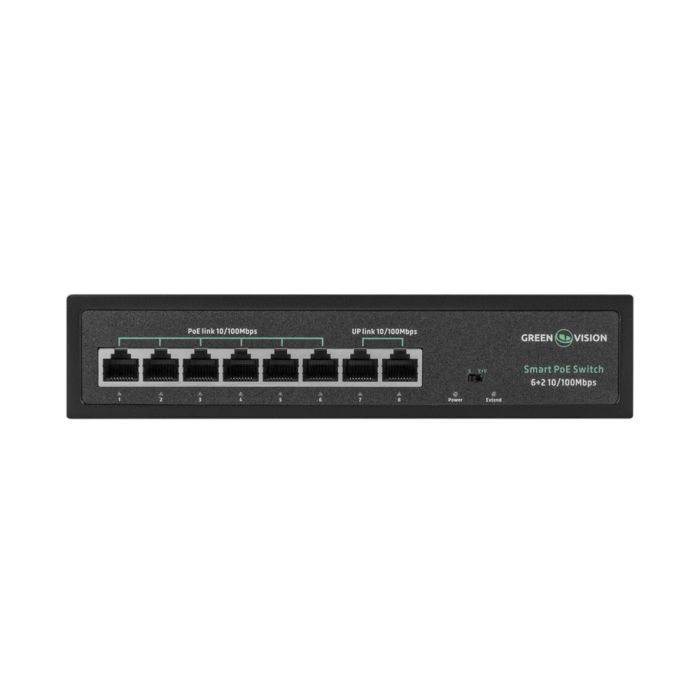 Комутатор мережевий GreenVision POE GV-015-D-06+2P