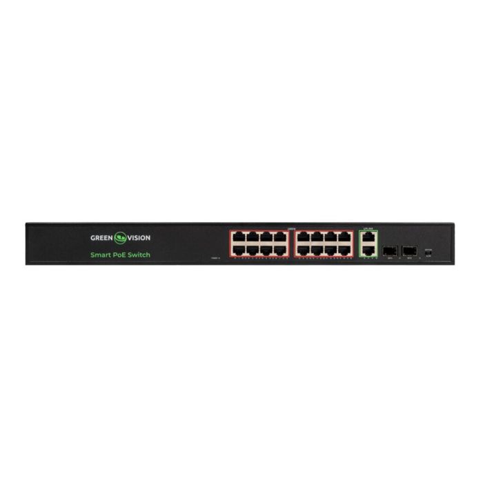 Комутатор мережевий GreenVision POE GV-022-D-16G+2PG+2SFP