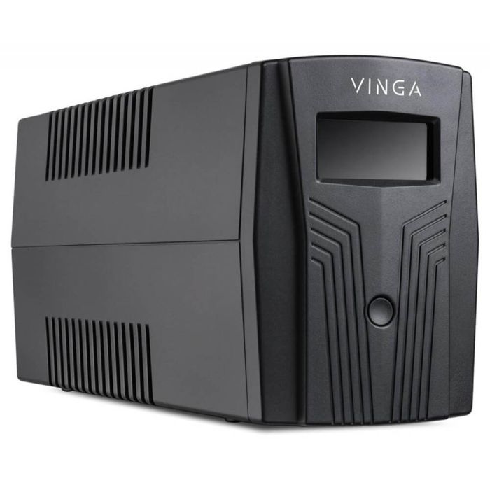 Джерело безперебійного живлення Vinga VPC-600PU 600ВА / 360 Вт з LCD-дисплеєм з USB у пластиковому корпусі