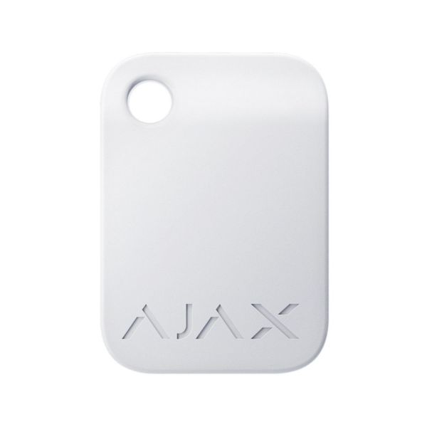 Захищений безконтактний брелок Ajax Tag white (комплект 10 шт.) для клавіатури KeyPad Plus