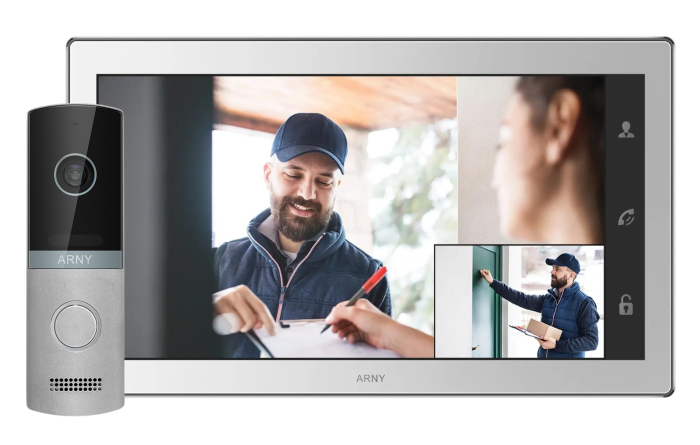 Комплект домофонний ARNY AVD-1421 (AVD-1040 2Мп PiP + AVP-NG230 1Мп), White + Silver