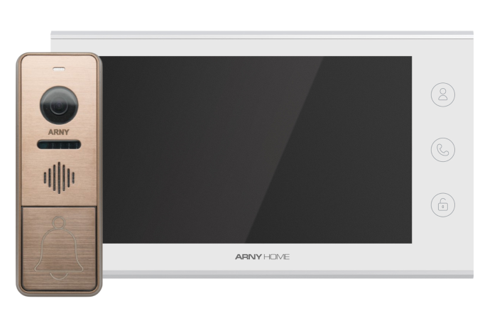 Комплект домофонний ARNY AVD-7342A Wi-Fі (AVD-731A 2Мп Wi-Fі + AVP-NG420 1Мп), White + Bronze