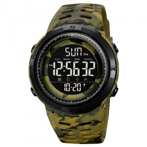 Годинники наручні 2070CMGNBK SKMEI, ARMY GREEN CAMOUFLAGE-BLACK