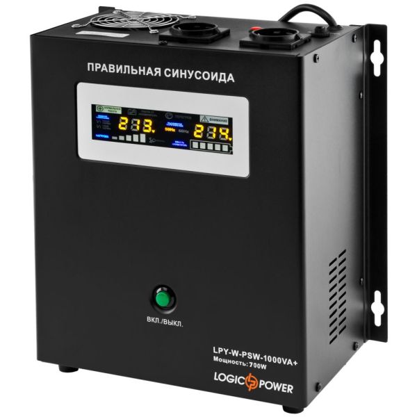 Джерело безперебійного живлення Logicpower LPY-W-PSW-1000VA+ (700W) лінійно-інтерактивне з правильною синусоїдою