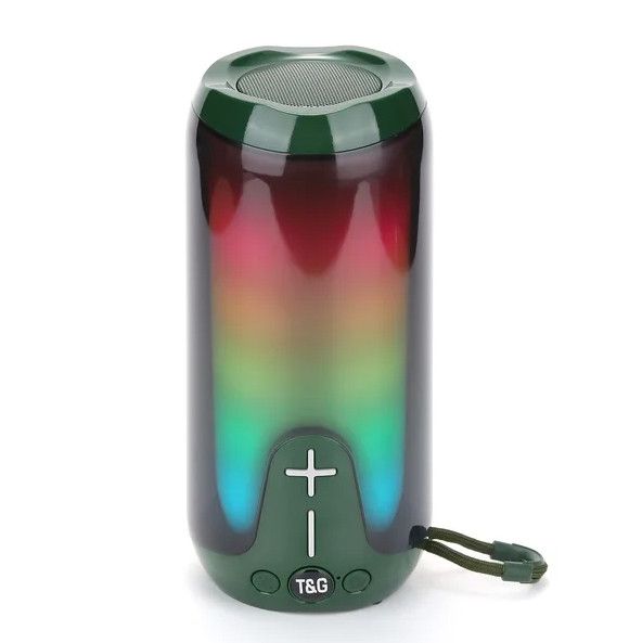 Bluetooth-колонка TG651 з RGB ПІДСВІЧУВАННЯМ,  speakerphone, радіо, green