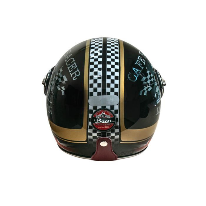Мотошолом відкритий Beon B-108A ABS MOTO SHINY BLACK/GOLD (глянець чорний/золотий), розмір L