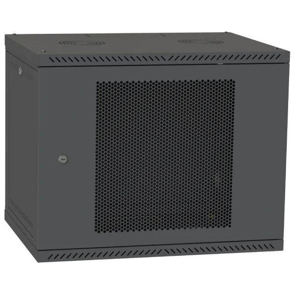 IPCOM 12U 600x450 Шафа телекомунікаційна двері перф(чорна)