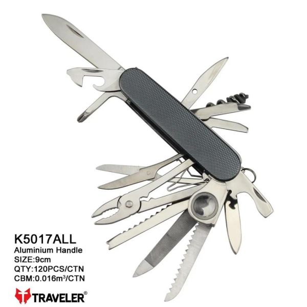 Ніж багатофункціональний Traveler 17 функцій, 9см K-5017-ALL Black/Red/Blue/Orange/Green