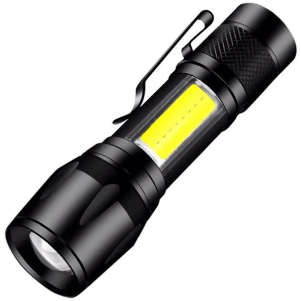 Ліхтар 513-XPE+COB, Li-Ion акум., zoom, ЗП microUSB