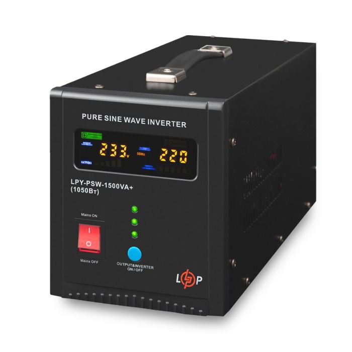 Джерело безперебійного живлення LogicPower LPY-PSW-1500VA+ (1050Вт) 10A/15A з правильною синусоїдою 24V