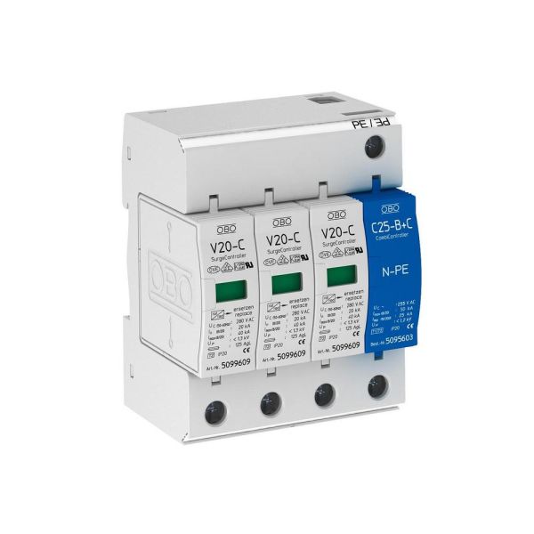 Обмежувач перенапруг OBO Bettermann Тип II V20-C 3+NPE-280 (5094656)