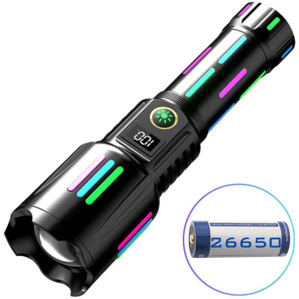 Ліхтар NIGHT VISION FLUORESCENCE W515-PM10-TG, Power Bank,, індикація заряду, 1x26650, ЗП Type-C, zoom, Box