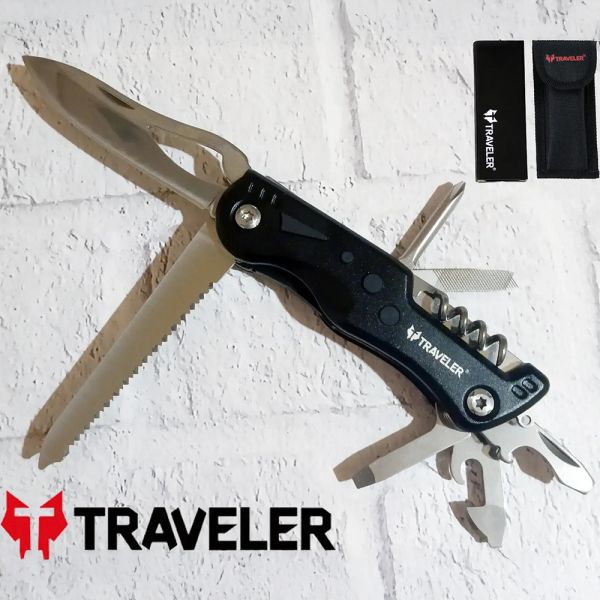 Тактичний ніж Traveler (10 в 1) Мультитул 11см MS002G Black/Blue