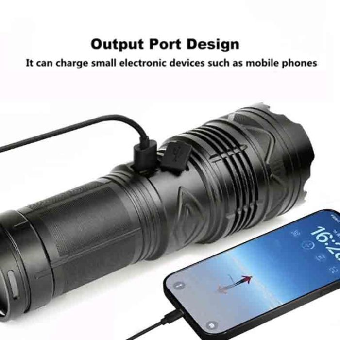 Фонарь YEMAO YM-G501-60W TG 60W, 4x18650, Power Bank, ЗУ Type-C, zoom, кейс