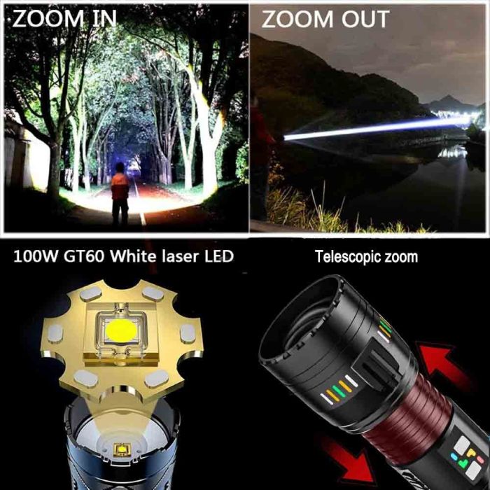 Фонарь YEMAO YM-G600 TG 60W, 4x181350, Power Bank, ЗУ Type-C, zoom, кейс
