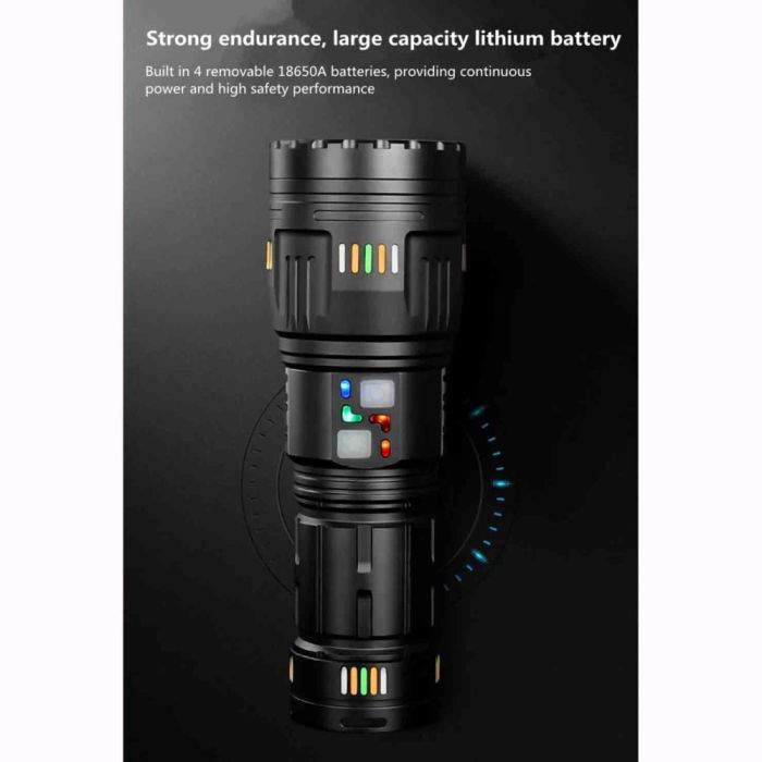 Фонарь YEMAO YM-G601 TG 60W, 4x18650, Power Bank, ЗУ Type-C, zoom, кейс