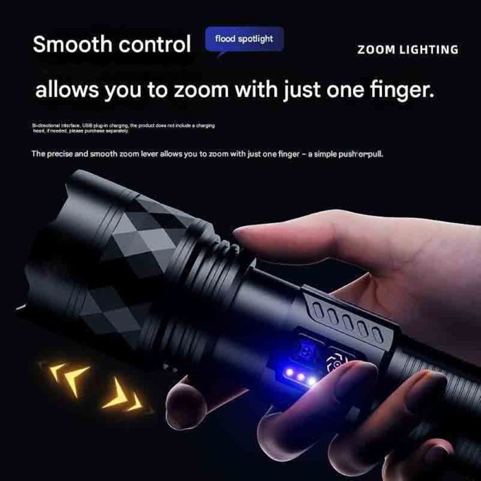 Фонарь YEMAO YM-G641-1 TG 60W, 1x32700, Power Bank, ЗУ Type-C, zoom, кейс